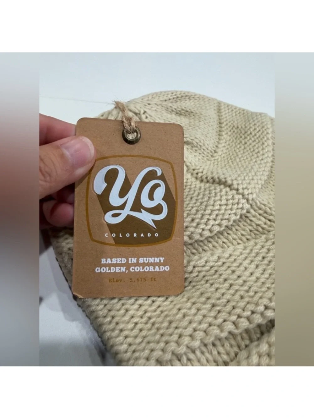 Yo Colorado Women's Drift Slouch Beanie Hat NWT Birchwood Cream Winter Ski Snow